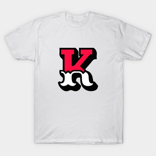 Monogram K - Alphabet Scrapbooking Red/White Circus Style T-Shirt by RetroGeek